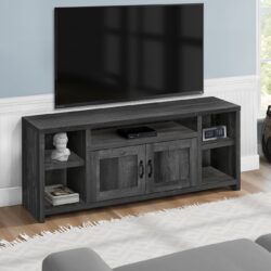 TV Stand, Console, Media Entertainment Center, Storage Cabinet, Transitional - Black