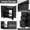 Modern Bathroom Vanity With Ceramic Sink, Freestanding, One Tip - Out Drawer, 3 Side Drawers, Adjustable Shelf - Beige - Image 5