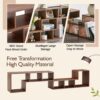 Minimalist Cube TV Stand With Adjustable Open Storage Shelves - Acacia Wood - Image 12