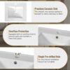 Bathroom Vanity With Sink, Soft Close Door, Adjustable Shelf, And Door Mounted Storage Rack - White - Image 8