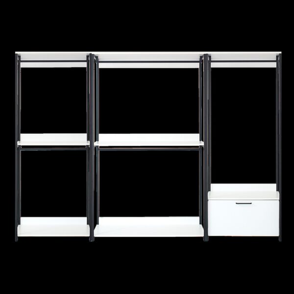 Fiona - Freestanding Walk In Closet System With Metal Frame Melamine - White