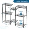 Heavy Duty Garment Rack With 8 Adjustable Wire Shelves And 5 Clothes Rails, Freestanding Closet Organizer Metal - Black - Image 9