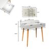 Makeup Vanity Desk With Removable Mirror And Lights, 3 Color Modes & Adjustable Brightness Dressing Table, Small Vanity Table Set With 2 Drawers For Bedroom - White - Image 3