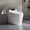 Smart Toilet Bidet Combo With Foot Sensor Open Cover / Seat, Self Cleaning Nozzle, LED Display, Three Level Heated Seat / Airflow, Night Light, Knob Control, Soft Close, Auto Flush, With Remote Control - Gloss White - Image 2