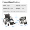 Innovative 6 Wheel Transport Wheelchair Lightweight Foldable Design With Dual Brakes Breathable Seat Anti Backflip Safety Perfect - Black / Silver - Image 12