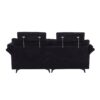 Modern Corduroy, Deep Seat Sectional Sofa With Ottomans, Comfortable Cloud Sofa - Black - Image 14