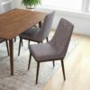 Kate - Mid-Century Modern Dining Chair (Set of 2) - Fabric - Gray - Image 5