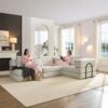 Oversized Upholstered Sectional Sofa Couch Set, Modular L Shaped Floor Sofa Set With 6 Pillows For Living Rooms - Light Gray - Image 12