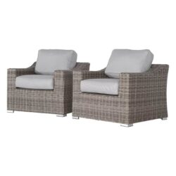 Patio Chair With Cushions (Set of 2) - Gray Mix