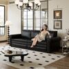 Pull Out Sofa Bed, 3 In 1 Convertible Sleeper Sofa With Nailhead Trim & Rolled Arm, Multi Functional Sofa Bed For Living Room, Bedroom, Apartment, Office - Black - Image 13
