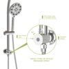 Multi Function Dual Shower Head System With 4.7" Rain Showerhead And Adjustable Slide Bar - Chrome - Image 6