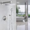 Wall Mounted Shower Set With High Pressure 10" Rain Shower Head And 5 Function Handheld Shower Head - Brushed Nickel - Image 9