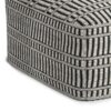 Safford - Square Woven Outdoor / Indoor Pouf - Black / White - Image 3