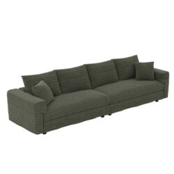 4 Seat Sofa, Convertible Deep Seat Sofa Lounge Chair For Living Room - Green