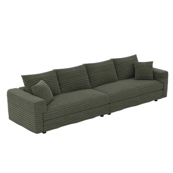4 Seat Sofa, Convertible Deep Seat Sofa Lounge Chair For Living Room - Green