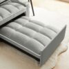 3 In 1 Convertible Sleeper Chair Sofa Bed, Adjustable Pull Out With Multi Pockets Velvet - Gray - Image 7