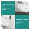 Rectangle Wall Mount Bathroom Sink & Single Faucet Hole - White - Image 6