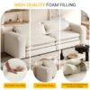 King Size Sleeper Sofa Bed, Pull Out Sofa Bed, 3 In 1 Convertible Sleeper Sofa, 3 Seat Couch With 2 Lumbar Pillows For Living Room - Beige - Image 11