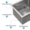 Undermount 13" Kitchen Sink 16 Gauge 9" Deep - Brushed Nickel - Image 7