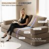 Multifunctional Convertible Sofa Bed With 2 Tumbler Backrests And 2 Pillows, Diy Modern Upholstered Couch - Camel - Image 17