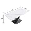 70.87" Modern Artificial Stone White Curved Black Metal Leg Dining Table, Can Accommodate 6-8 People - White / Black - Image 3