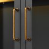 Modern Style Tall Steel Display Cabinet With Double Glass Doors, LED Lights, 3 Sided Glass For Collectibles - Black - Image 11