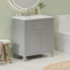 30" Bathroom Vanity With Sink And Soft Close Doors - Gray - Image 8