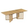 Topmax - 9 Piece Farmhouse Extendable Dining Table Set With 2 Removable Leaves And 8 Upholstered Dining Chairs - Natural - Image 11