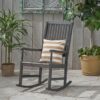 Muse - Outdoor Acacia Rocking Chair With Slat Design - Teak - Image 2
