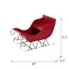 Iron Sleigh Medium, Distressed Christmas Santa Sleigh Holiday Decoration - Black / Red - Image 7