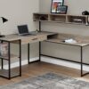 Computer Desk, Home Office, Corner, Storage Drawers, L Shape, Laptop, Contemporary & Modern - Taupe - Image 3