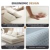 Multifunctional Convertible Sofa Bed With 2 Tumbler Backrests And 2 Pillows, Diy Modern Upholstered Couch - Beige - Image 19