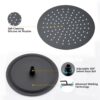 Round Rain Shower Head And Handheld Shower Set With Brass Construction - Matte Black - Image 8