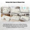 Oversized Recliner Chair With Movable Ottoman, Soft Chenille Upholstered Lounge Chair - Beige - Image 21