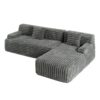 Cloud - Sectional Sofa Upholstered Couch With Free Combined Design - Dark Gray - Image 18