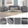 3 Piece Sofa Sets With Legs, Upholstered Couches - Gray - Image 7