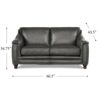 Belfast-Top Grain Leather Loveseat - Gun Ash - Image 8