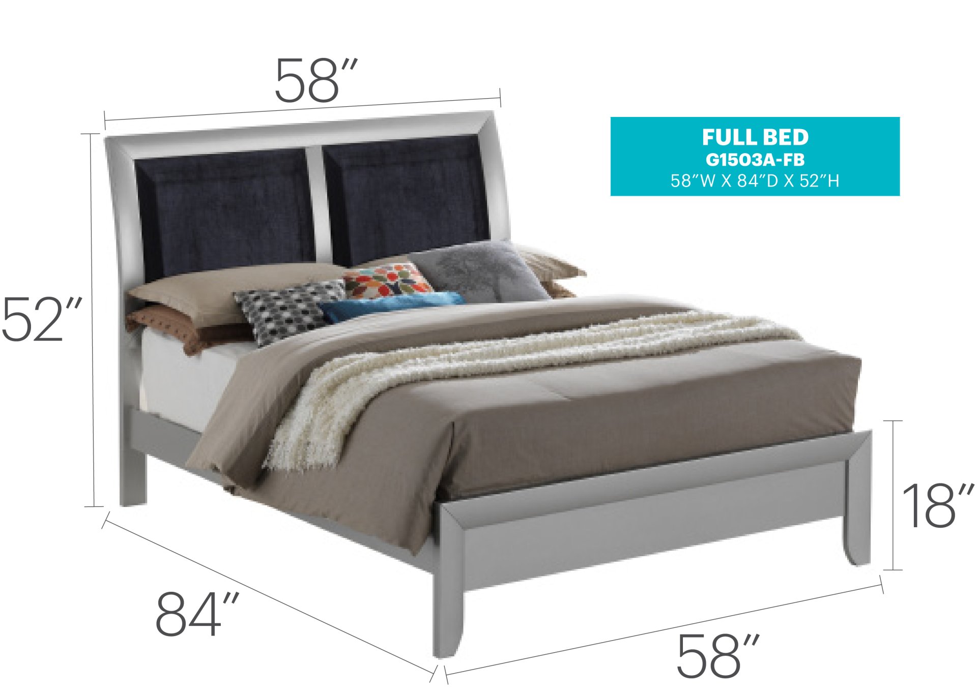 Marilla - Full Bed - Silver Champagne - Image 2