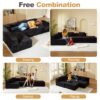 Modular Sectional Couches For Living Room With Deep Seat, L Shape Cloud Sofa Couch, High Density Memory Foam, Boneless Upholstered Couchesy - Black - Image 7