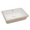 Undermount Rectangular Bathroom Sink & Overflow - White - Image 8