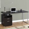 Computer Desk For Home Office, Laptop, Left, Right Set - Up, Storage Drawers, Contemporary & Modern - Espresso - Image 3