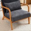 Accent Chair With Pillow Upholstered - Antique Dark Gray - Image 9