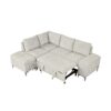 Versatile L Shaped Sofa Bed With Storage, Cup Holders, USB Ports Chenille - Beige - Image 17
