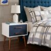 Jeremy - Storage Nightstand With Drawers - Off-White / Navy - Image 2