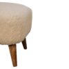 Boucle Square Footstool - Cream - Image 8