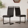Modern Dining Chairs With High Back Upholstered Side And Metal Legs (Set of 2) - Black - Image 4