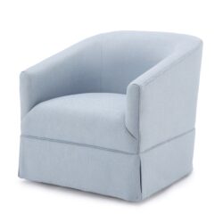 Earl - Skirted Swivel Chair With 360° Motion - Light Blue