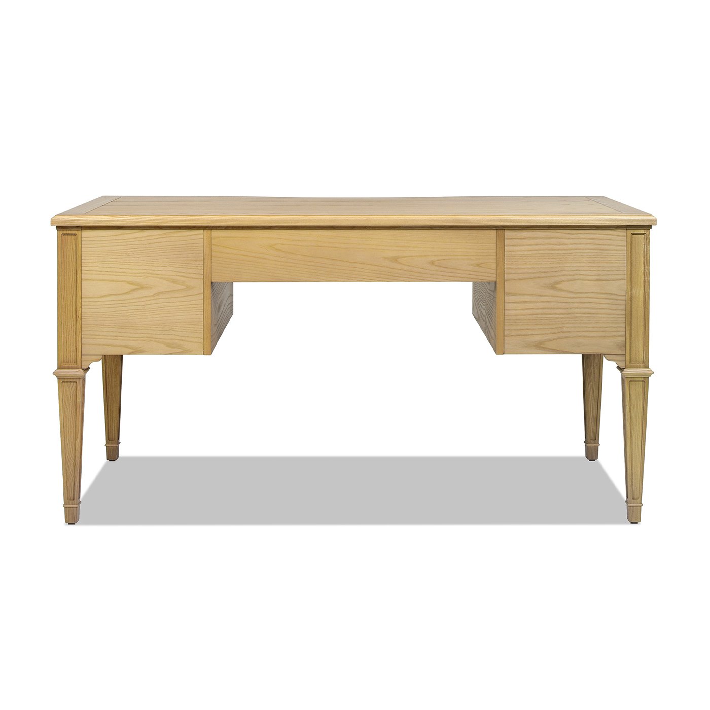 Dauphin - Gold Accent 5 Drawer Executive Desk - Natural Brown - Image 6