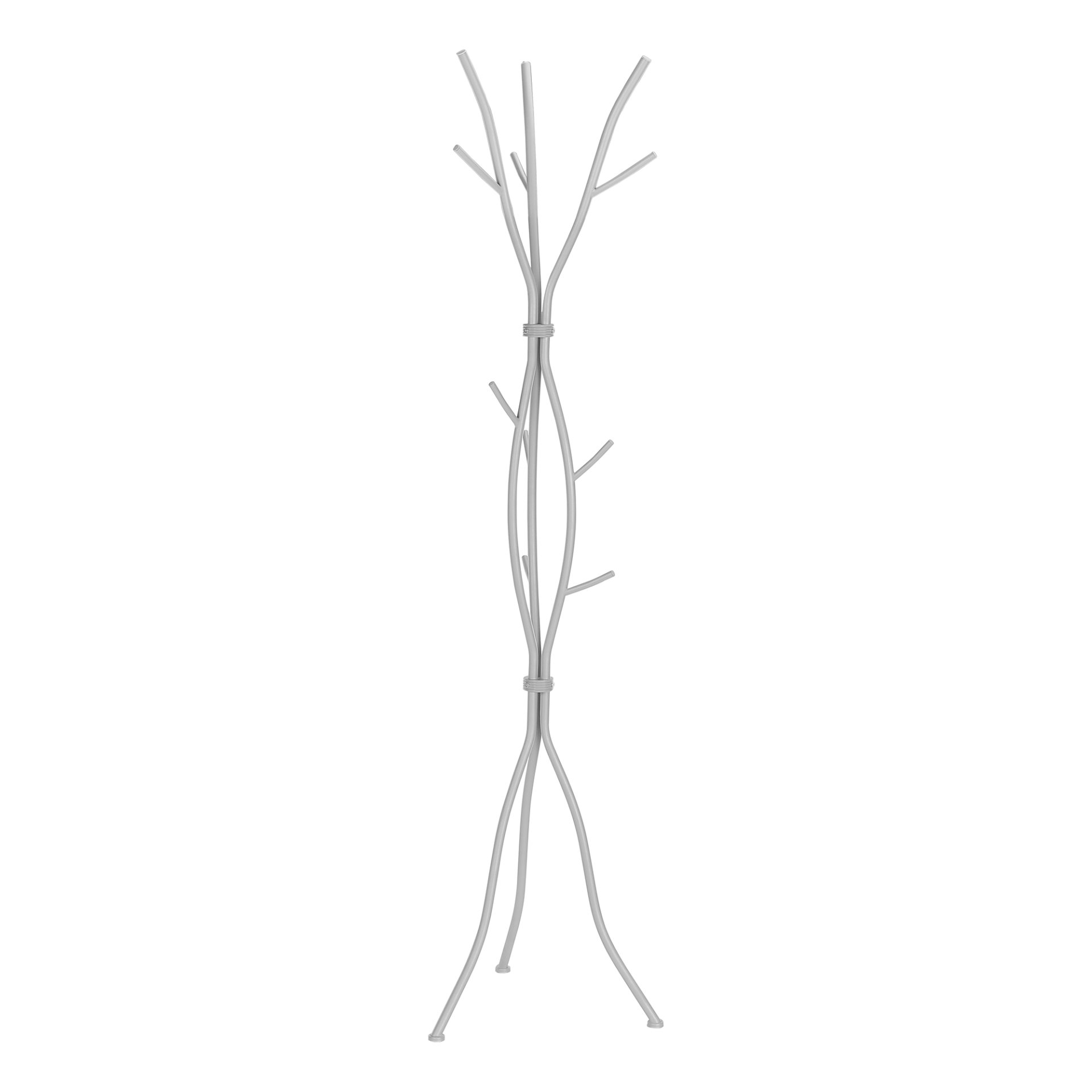 Coat Rack, Hall Tree, Free Standing, 11 Hooks, Entryway, Contemporary & Modern - Silver - Image 7