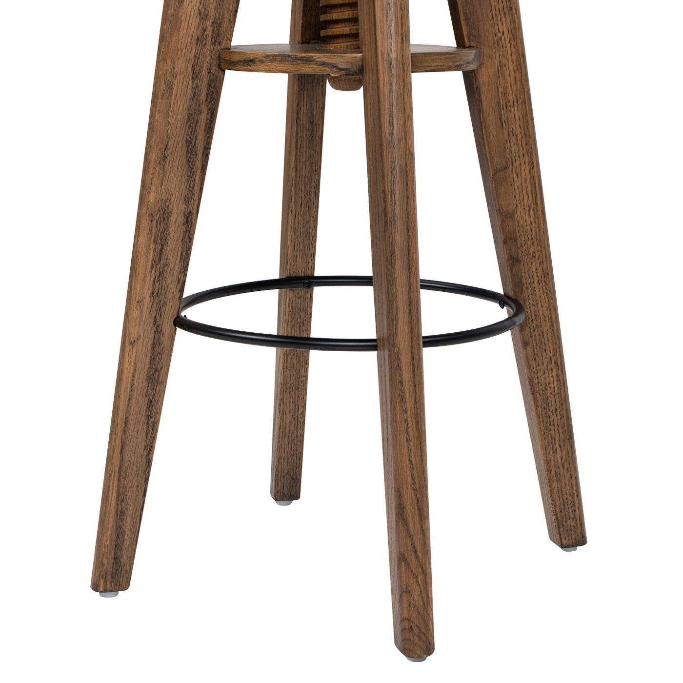 Spencer - Minimalist Oak Adjustable Bar Counter Stool - Walnut Brown Oak - Image 7